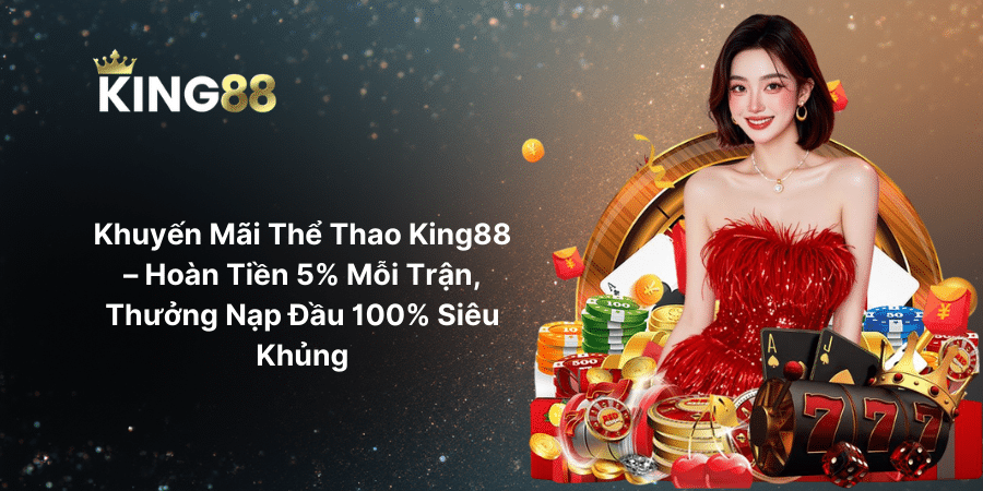 Khuyến Mãi Thể Thao King88 – Hoàn Tiền 5% Mỗi Trận, Thưởng Nạp Đầu 100% Siêu Khủng